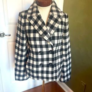 Club Monaco Black/white wool/cashmere blend Peacoat Size S/P